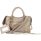 Balenciaga Grey Leather Mini City Handbag