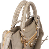 Balenciaga Grey Leather Mini City Handbag
