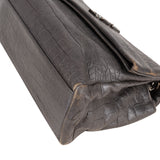 Saint Laurent Grey Croco Optic Leather West Hollywood Crossbody Bag