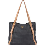 Prada Bicolor Leather City Shoulder Bag