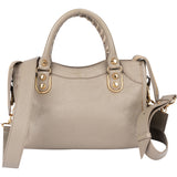 Balenciaga Grey Leather Mini City Handbag