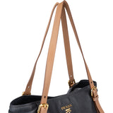 Prada Bicolor Leather City Shoulder Bag