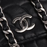 Chanel Black Camelia Wallet On Chain Crossbody Bag