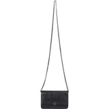 Chanel Black Camelia Wallet On Chain Crossbody Bag