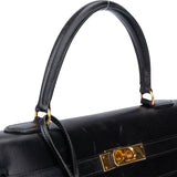 Hermès Noir Boxcalf Kelly 35 Handbag