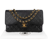 Chanel Quilted Lambskin 24K Gold Double Flap Crossbody Bag