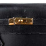 Hermès Noir Boxcalf Kelly 35 Handbag
