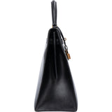 Hermès Noir Boxcalf Kelly 35 Handbag