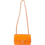 Chanel Quilted Patent Leather Single Flap Crossbody Bag