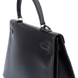 Hermès Noir Boxcalf Kelly 35 Handbag