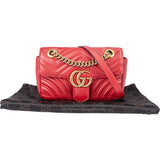 Gucci Chevron Leather GG Marmont Crossbody Bag