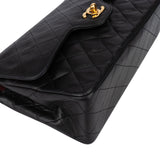 Chanel Quilted Lambskin 24K Gold Double Flap Crossbody Bag