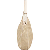Gucci Gold Tone Suede GG Monogram Hobo Bag - vintageandkickz