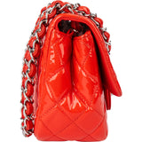 Chanel Rouge Patent Leather Single Flap Crossbody Bag