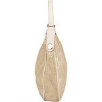 Gucci Gold Tone Suede GG Monogram Hobo Bag - vintageandkickz