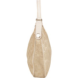 Gucci Gold Tone Suede GG Monogram Hobo Bag - vintageandkickz