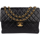 Chanel Quilted Lambskin 24K Gold Jumbo Single Flap Crossbody Bag