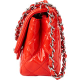 Chanel Rouge Patent Leather Single Flap Crossbody Bag