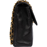 Chanel Quilted Lambskin 24K Gold Jumbo Single Flap Crossbody Bag