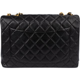Chanel Quilted Lambskin 24K Gold Jumbo Single Flap Crossbody Bag