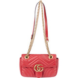Gucci Chevron Leather GG Marmont Crossbody Bag