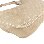 Gucci Gold Tone Suede GG Monogram Hobo Bag - vintageandkickz
