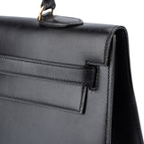 Hermès Noir Boxcalf Kelly 35 Handbag