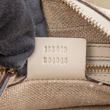 Gucci Gold Tone Suede GG Monogram Hobo Bag - vintageandkickz