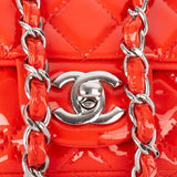 Chanel Rouge Patent Leather Single Flap Crossbody Bag