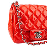 Chanel Rouge Patent Leather Single Flap Crossbody Bag