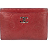 Chanel Leather Camelia Cardholder