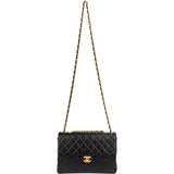 Chanel Quilted Lambskin 24K Gold Jumbo Single Flap Crossbody Bag