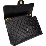 Chanel Quilted Lambskin 24K Gold Jumbo Single Flap Crossbody Bag