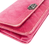 Chanel Quilted Satin Antique Boy Wallet On Chain Crossbody Bag