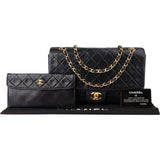 Chanel Quilted Lambskin 24K Gold Single Flap Clip Crossbody Bag