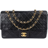 Chanel Quilted Lambskin 24K Gold Single Flap Clip Crossbody Bag