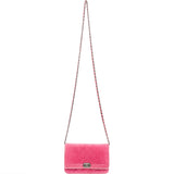 Chanel Quilted Satin Antique Boy Wallet On Chain Crossbody Bag