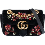 Gucci Limited Crystal Floral GG Marmont Crossbody Bag