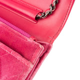 Chanel Quilted Satin Antique Boy Wallet On Chain Crossbody Bag