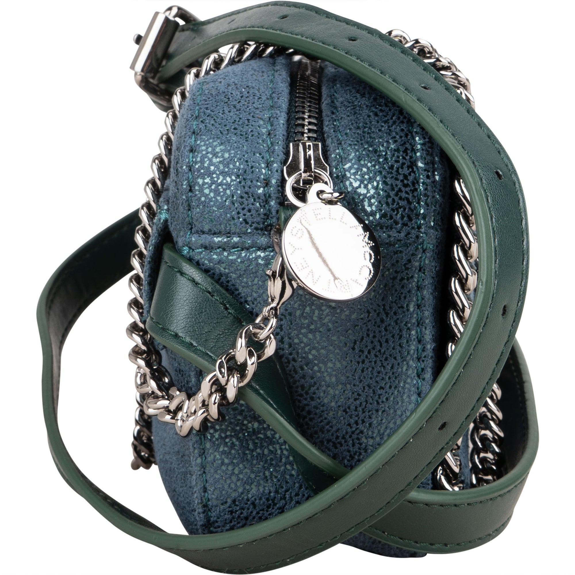 Stella McCartney Suede Leather Mini Falabella Crossbody Bag - vintageandkickz