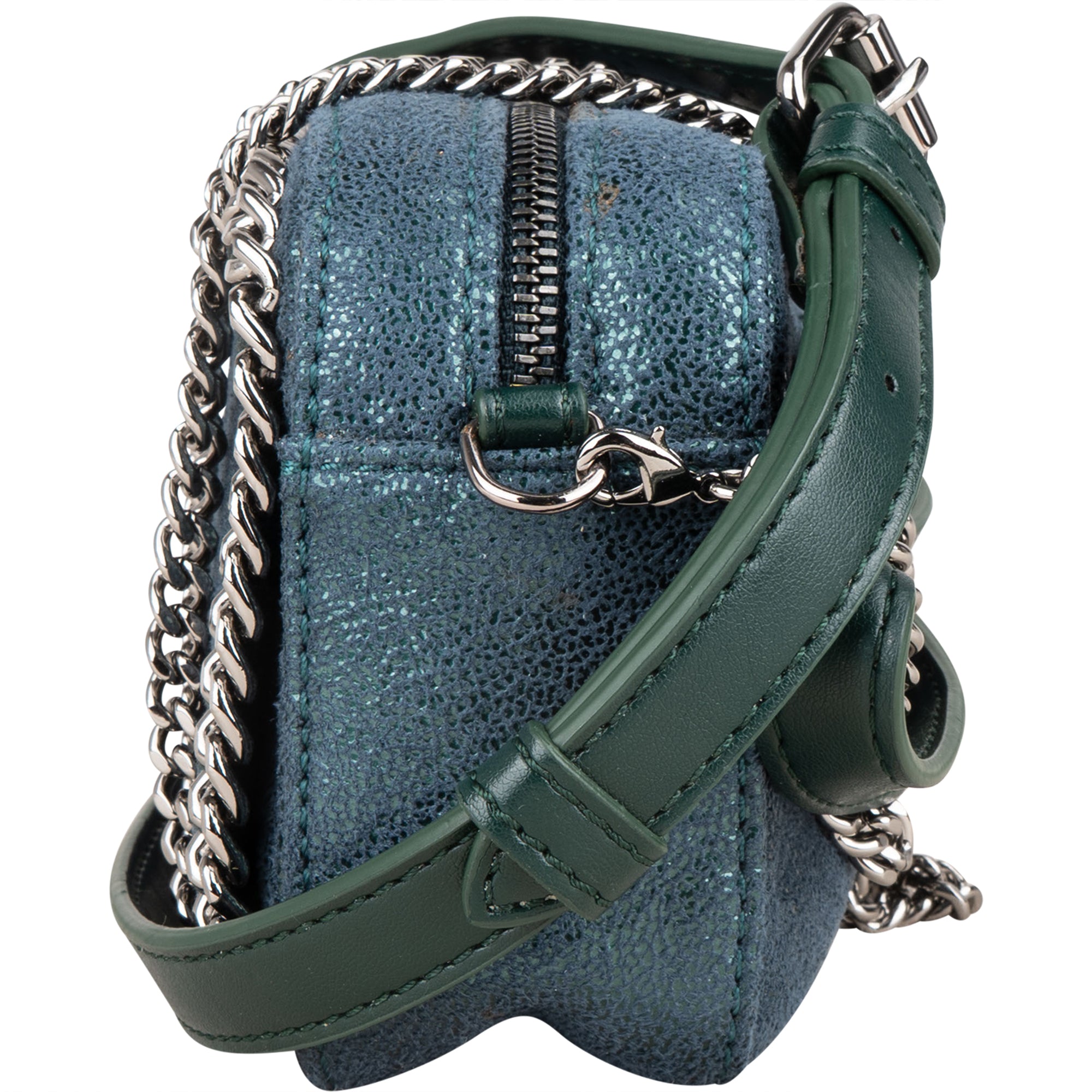 Stella McCartney Suede Leather Mini Falabella Crossbody Bag - vintageandkickz