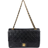 Chanel Quilted Lambskin 24K Gold Single Flap Clip Crossbody Bag