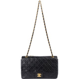 Chanel Quilted Lambskin 24K Gold Single Flap Clip Crossbody Bag