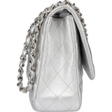 Chanel Quilted Lambskin Palladium Jumbo Single Flap Crossbody Bag