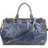 Miu Miu Blue Leather City Handbag