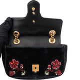 Gucci Limited Crystal Floral GG Marmont Crossbody Bag