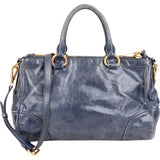 Miu Miu Blue Leather City Handbag