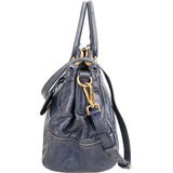 Miu Miu Blue Leather City Handbag