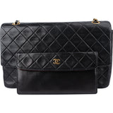 Chanel Quilted Lambskin 24K Gold Single Flap Clip Crossbody Bag