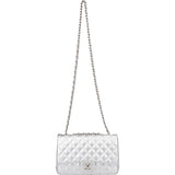 Chanel Quilted Lambskin Palladium Jumbo Single Flap Crossbody Bag